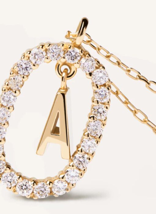XDiamonds and Gold Letter A Necklace - Image 3